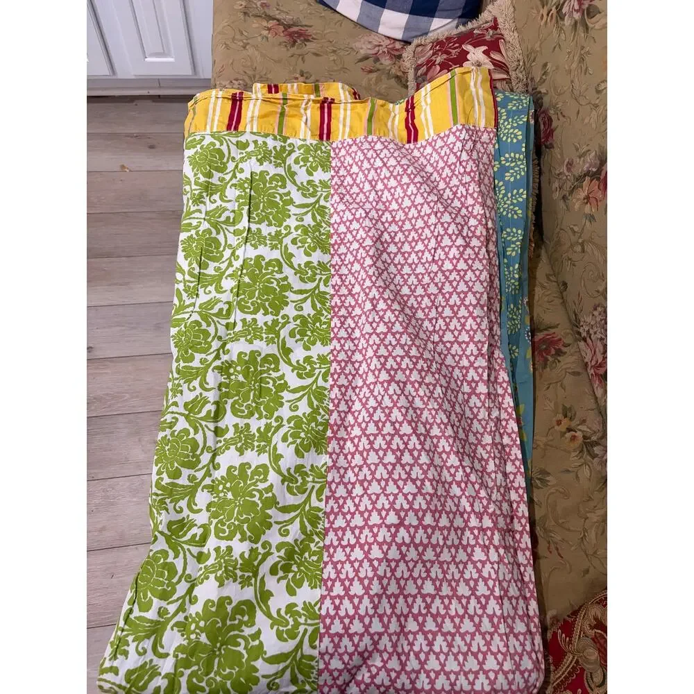 Garnet Hill The Vintage Claire Reversible Shower Curtain Ruffled Multicolor